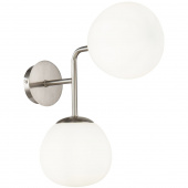 Kinkiet podwójny, dwie szklane kule na niklowanej podstawie Erich Maytoni Modern MOD221-WL-02-N
