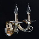 Kinkiet podwójny, klasyczny, złoty chrom, szklane ramiona Ella MW-LIGHT Elegance 483023002