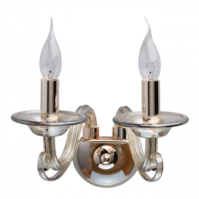 Kinkiet podwójny, klasyczny, złoty chrom, szklane ramiona Ella MW-LIGHT Elegance 483023002