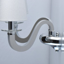 Kinkiet podwójny stal nierdzewna i białe abażury RegenBogen Megapolis 659021402