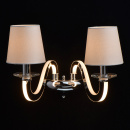 Kinkiet podwójny stal nierdzewna i białe abażury RegenBogen Megapolis 659021402