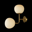 Kinkiet podwójny - szklane, białe kule Erich Maytoni Modern MOD221-WL-02-G