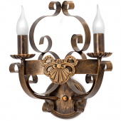 Kinkiet podwójny w stylu zamkowym, kuty, brązowy Vitaluce VE1166/2A