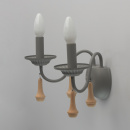 Kinkiet podwójny z drewnianymi zawieszkami MW-LIGHT Loft 697020602