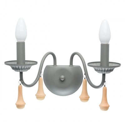 Kinkiet podwójny z drewnianymi zawieszkami MW-LIGHT Loft 697020602