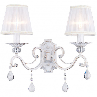 Kinkiet podwójny z transparentnymi abażurami Grace Maytoni Classic ARM247-02-G