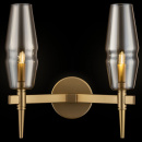 Kinkiet podwójny złoty z bursztynowymi kloszami Lita Maytoni H002WL-02G