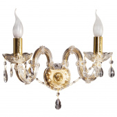 Kinkiet podwójny, złoty z kryształami Maria Teresa Candellux 22-94592