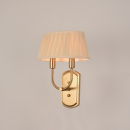 Kinkiet podwójny, złoty z plisowanymi abażurami Sofia MW-LIGHT Elegance 355024702