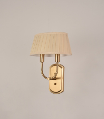 Kinkiet podwójny, złoty z plisowanymi abażurami Sofia MW-LIGHT Elegance 355024702