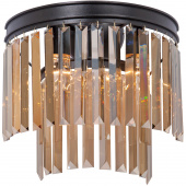 Kinkiet prostokątne kryształy, czarna podstawa Vitaluce VE5156-1/3A