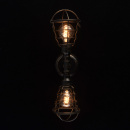 Kinkiet retro na dwie żarówki czarno-brązowo-złoty MW-LIGHT Loft 104021602