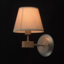 Kinkiet satynowy z materiałowym kloszem i drewnianym dekorem MW-LIGHT Megapolis 693021801