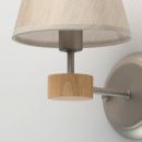 Kinkiet satynowy z materiałowym kloszem i drewnianym dekorem MW-LIGHT Megapolis 693021801