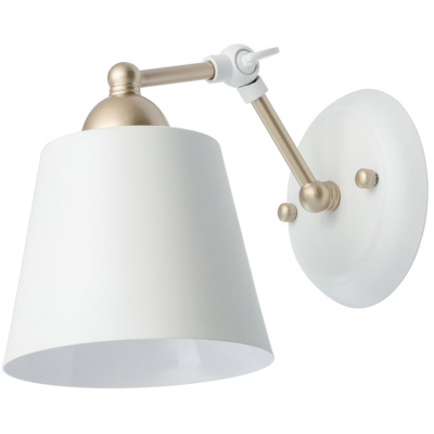 Kinkiet ścienny biało-złoty RegenBogen Megapolis 691021701