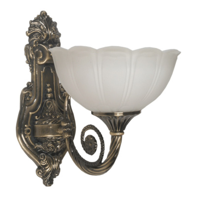 Kinkiet ścienny z ładnym abażurem z białego szkła Atena MW-Light Classic 357020301