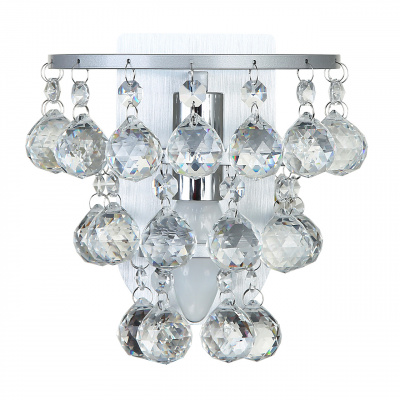 Kinkiet - szczotkowane srebro, kryształowe zawieszki MW-LIGHT Crystal 276024801