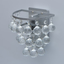 Kinkiet - szczotkowane srebro, kryształowe zawieszki MW-LIGHT Crystal 276024801