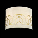 Kinkiet szeroki ze złotą ramką geometryczną Messina Maytoni Classic H223-WL-02-G