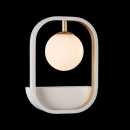 Kinkiet szklana kula w metalowej, białej ramce Avola Maytoni Modern MOD431-WL-01-WG