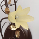 Kinkiet w stylu kwiatowym, dwa szklane klosze i złote liście CHIARO Flora 343020702