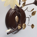 Kinkiet w stylu kwiatowym, dwa szklane klosze i złote liście CHIARO Flora 343020702