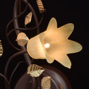 Kinkiet w stylu kwiatowym, dwa szklane klosze i złote liście CHIARO Flora 343020702