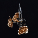 Kinkiet w stylu kwiatowym, złote kwiaty, czarna podstawa MW-LIGHT Flora 615021901