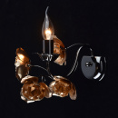 Kinkiet w stylu kwiatowym, złote kwiaty, czarna podstawa MW-LIGHT Flora 615021901