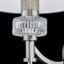 Kinkiet z białym abażurem i szklanym dekorem, niklowany Alicante Maytoni MOD014WL-01N