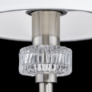 Kinkiet z białym abażurem i szklanym dekorem, niklowany Alicante Maytoni MOD014WL-01N