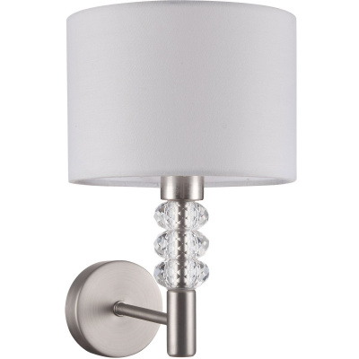 Kinkiet z białym abażurem, szklane dodatki Lincoln Maytoni Modern MOD527WL-01N