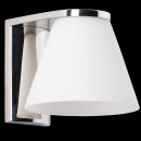 Kinkiet z białym, mlecznym kloszem na chromowanej podstawie 509022501