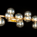 Kinkiet z bursztynowych kul na złotej podstawie Dallas Maytoni Modern MOD547WL-09G