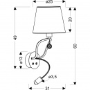 Kinkiet z lampką LED na elastycznym ramieniu Saria Apeti A0029-220