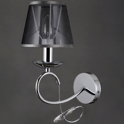 Kinkiet, zakręcone ramię, grafitowy klosz Federica MW-LIGHT Elegance 684021901