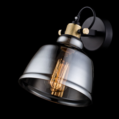 Kinkiet ze szklanym, przydymionym kloszem Irving Maytoni Loft T163-01-C