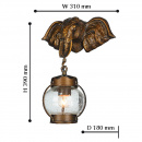 Kinkiet zewnętrzny Głowa Słonia Hunt Favourite 2031-1W