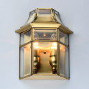 Kinkiet zewnętrzny retro, mosiądz, szkło Corso CHIARO Street 802021802