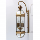 Kinkiet zewnętrzny styl antyczny, 4 żarówki, mosiądz i szkło CHIARO 802020504