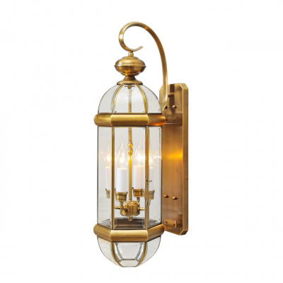 Kinkiet zewnętrzny styl antyczny, 4 żarówki, mosiądz i szkło CHIARO 802020504