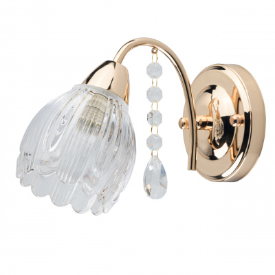 Kinkiet złoty, klosz szklany kwiat Amelia MW-LIGHT Flora 294027101