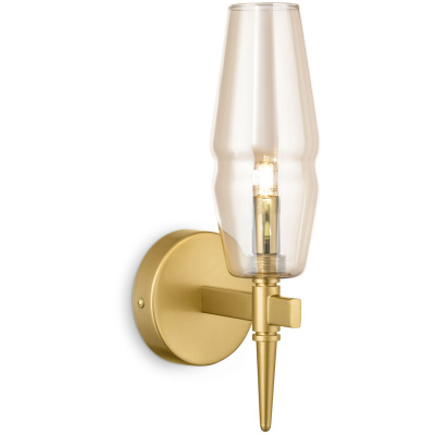 Kinkiet złoty z bursztynowymi kloszami Lita Maytoni H002WL-01G