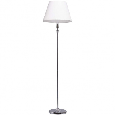 Klasyczna, chromowana lampa stojąca z białym abażurem MW-LIGHT Classic 371044001
