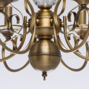Klasyczny 6-ramienny żyrandol z mosiądzu i oprawami w kształcie świec Chiaro 481010106