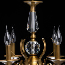 Klasyczny 6-ramienny żyrandol z mosiądzu i oprawami w kształcie świec Chiaro 481010106