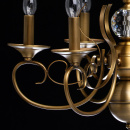 Klasyczny 6-ramienny żyrandol z mosiądzu i oprawami w kształcie świec Chiaro 481010106
