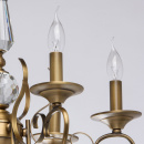 Klasyczny 6-ramienny żyrandol z mosiądzu i oprawami w kształcie świec Chiaro 481010106