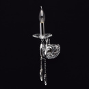 Klasyczny kinkiet w kształcie świecy, chrom, kryształowe krople MW-LIGHT Crystal 373022001