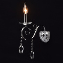 Klasyczny kinkiet w kształcie świecy, chrom, kryształowe krople MW-LIGHT Crystal 373022001